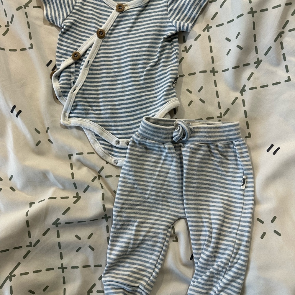 Striped Baby Onesie and Pants Set